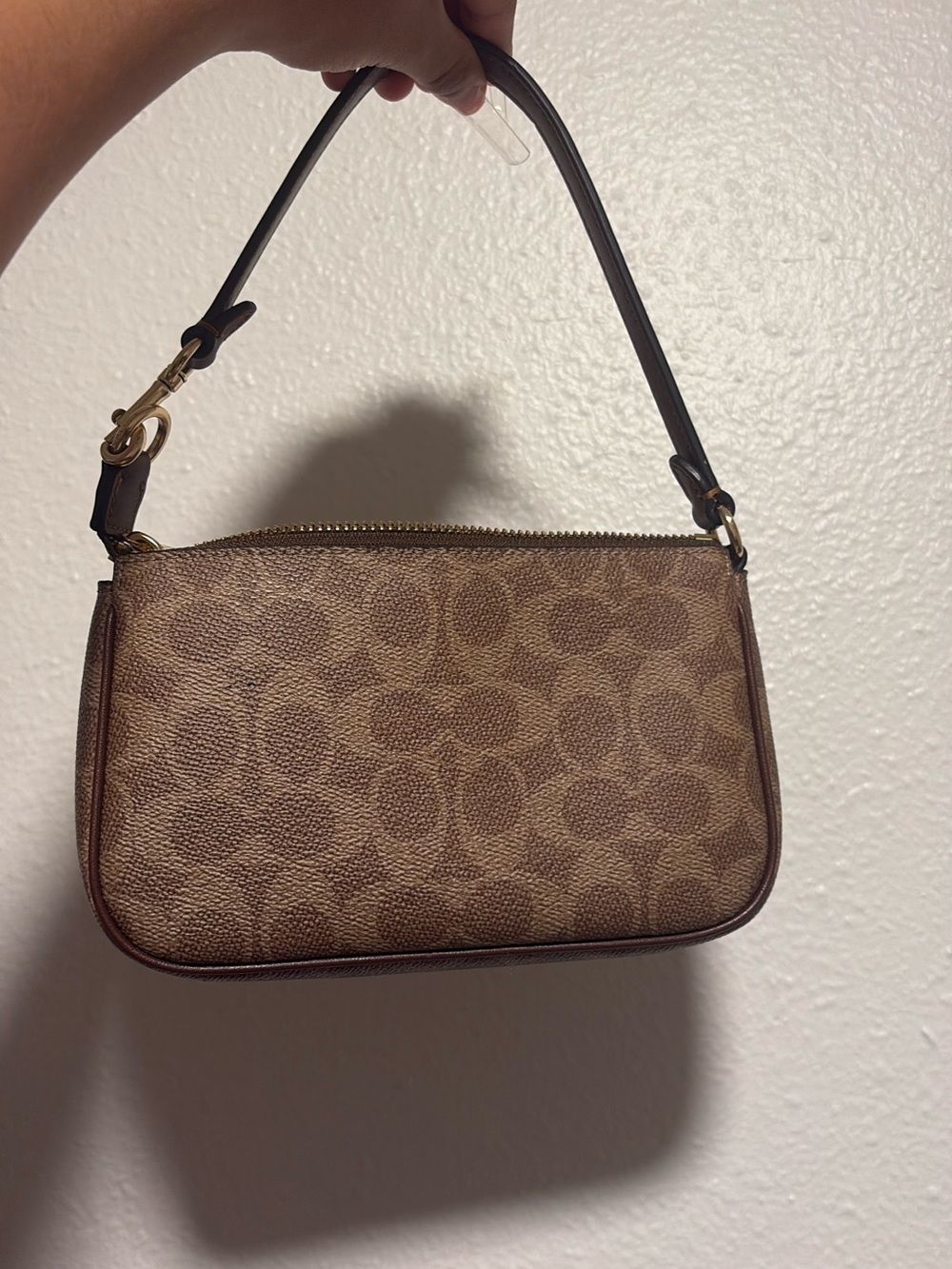 Coach Small Signature Canvas Mini Bag in Brown